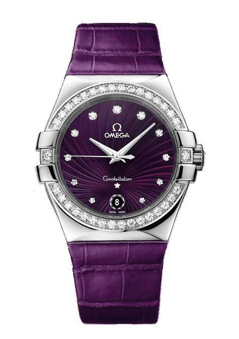 omega watch purple|omega stainless steel constellation watch.